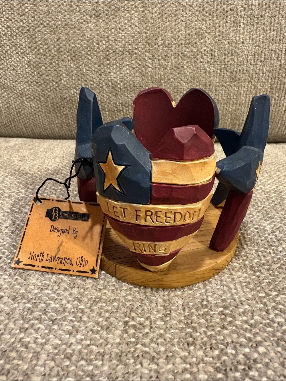 NWT BLOSSOM BUCKET Patriotic Candle Holder